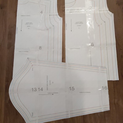 PATTERN Shirt Men Long Sleeve, Sewing Pattern, Digital, Pattern PDF ...