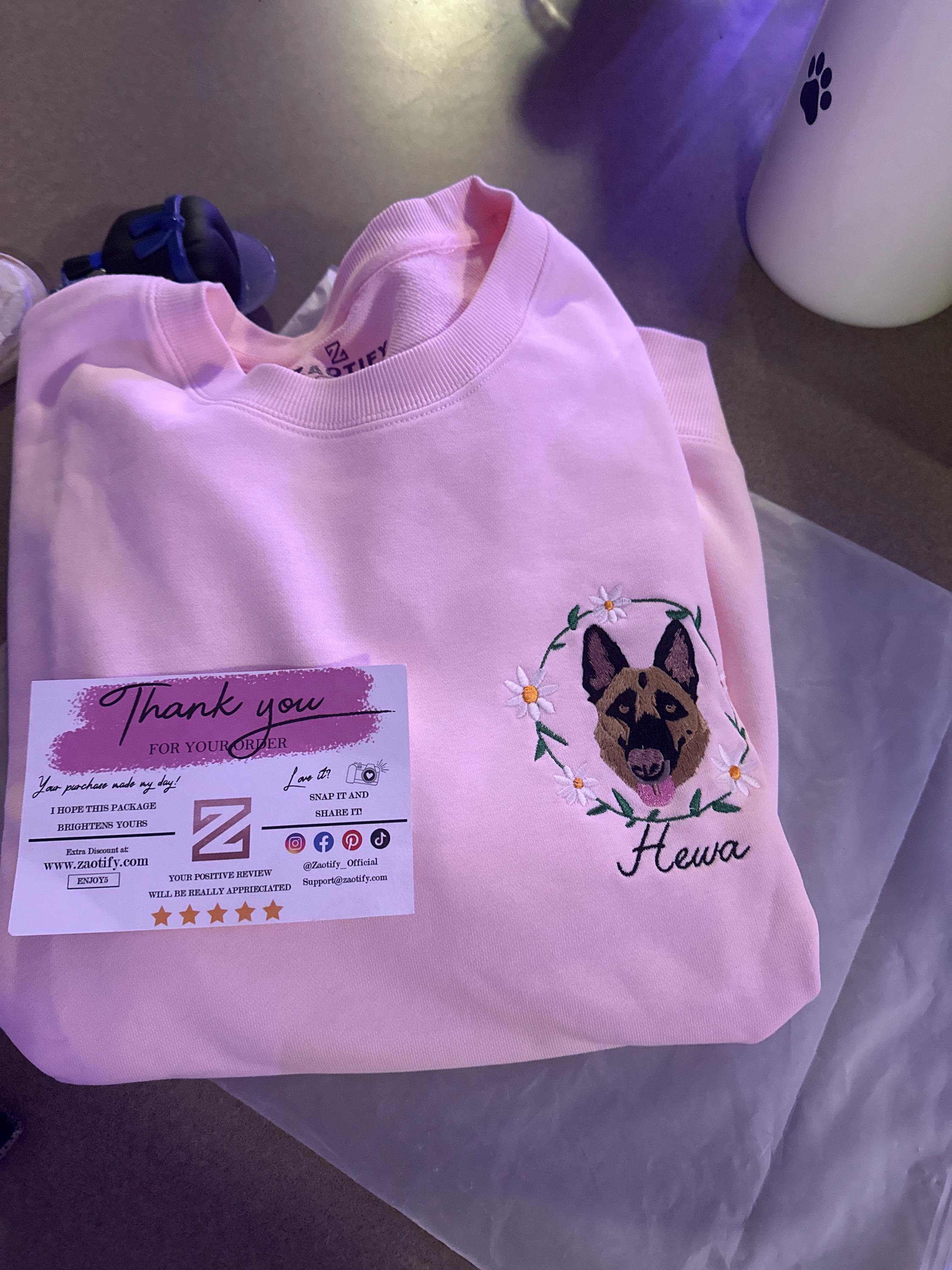 Embroidered Custom Pet Sweatshirt, Custom Embroidered Dog Sweatshirt, Unisex Crew Neck, Hoodie, Unisex T-shirt, Pet Lover Gift