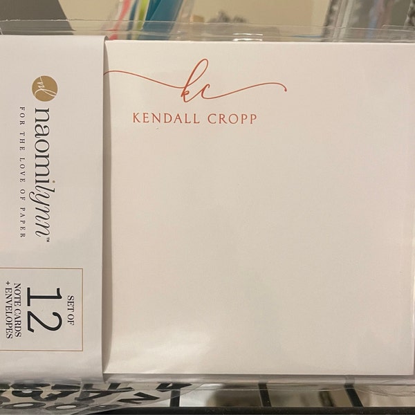Personalized Note Card Set - EXQUISITE SCRIPT MONOGRAM - Women's ...