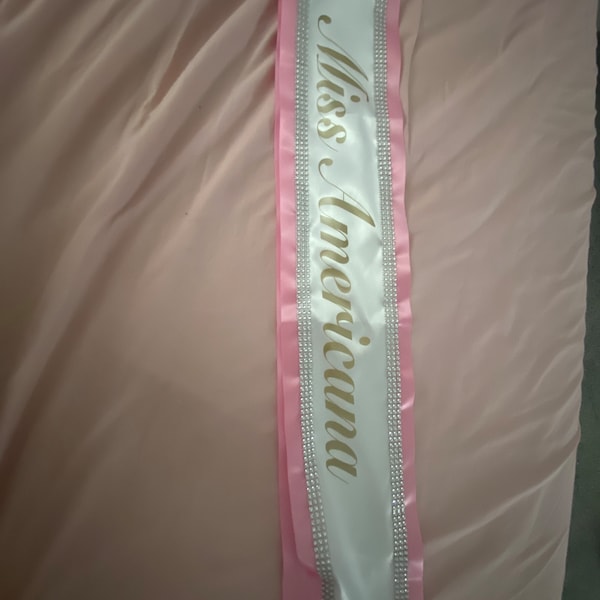 PERSONALISED 'DIAMANTE' SASH | Satin Ribbon | Hen Party | Fancy Dress ...
