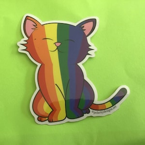 LGBTQ Rainbow Pride Kitty Sticker | LGBTQ Flag | Pride Sticker | Decal ...