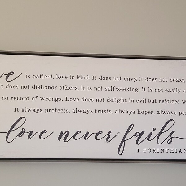 Love is Patient Love is Kind | 1 Corinthians 13 Sign | Love Never Fails ...