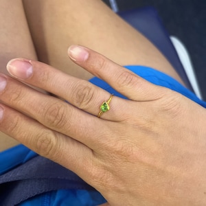 Customer photo from Sydney, Dainty Raw Herkimer Diamond Ring in Yellow Gold
