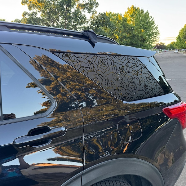 Window Car Sticker Roses Vinyl Decal: Rear Quarter Window, Car Sticker, Full Coverage - Etsy