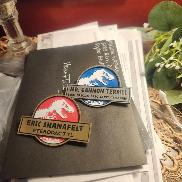thumbnail image 2 of Custom Jurassic Park Dino Embroidered Name Patch - Iron-On/Sew-On (Your Name Here) 2 of 4