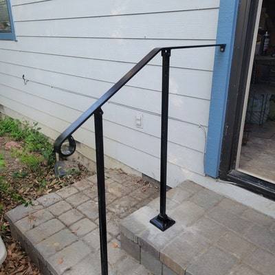 3' Three Foot Stair Railing Handrail Standard Flatbar Top With Posts ...