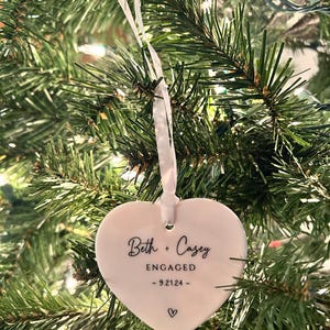 Engaged Ornament | Engagement Gift | Engagement Ornament | Couples Ornament | Engagement Announcement | Wedding Gift | Christmas Engagement