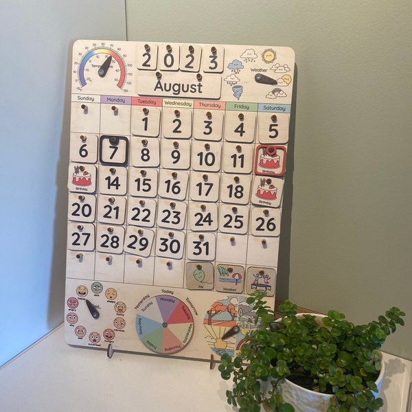 Montessori Calendar Wooden Calendar for Toddlers Gifts for Kids Wall Montessori Calendar Wooden Calendar for Toddlers Gifts for Kids Wall
