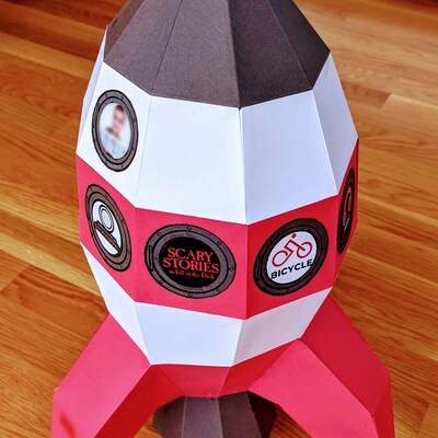 XL Rocket Template, 3D Papercraft Rocket, Low Poly Rocket, DIY Paper ...