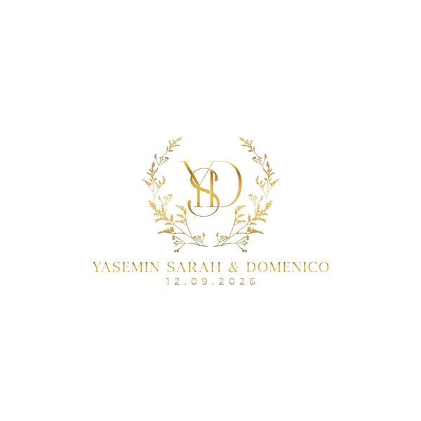Custom Wedding Monogram Logo Design | Vintage Crest Logo | Luxury ...