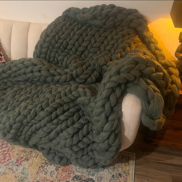 Weighted Blanket, Anxiety Relief, Heavy Sensory Blanket, Hand Knitted ...