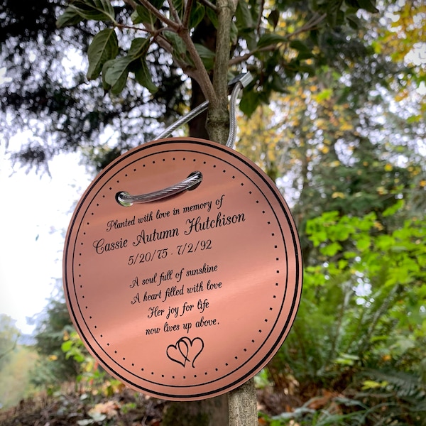 Earth Day Gifts, Tree Charm™ - Round / Personalized. Tree Plaque, Tree ...