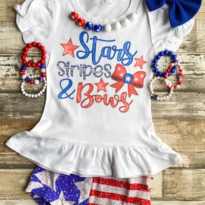 Stars And Stripes Bow With Words Shirt