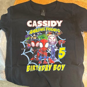 Spidey and His Amazing Friends Birthday Shirt, Spiderman shirts Custom Kids shirts, Spidey Shirt, Birthday Boy Shirt birthday boy shirt B#69