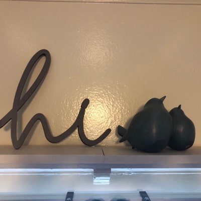 HI Sign, Wall Deocr, Front Door Sign, Greetings Sign, Wood Sign, Spring ...