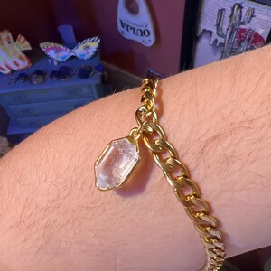 Customer photo from Jamie, Raw Herkimer Diamond Choker, Gothic Cuban Curb Link Chain