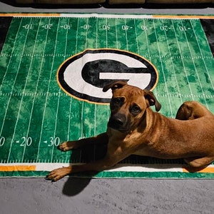 Football Field Area Rug With Your Team Logo, American Football