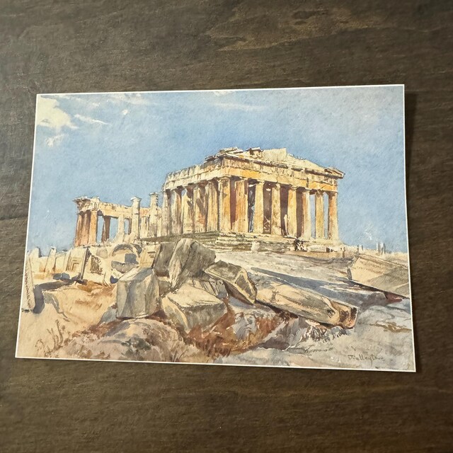 パルテノン神殿、アテネ、ギリシャ、1890年頃の水彩画 | ファイン