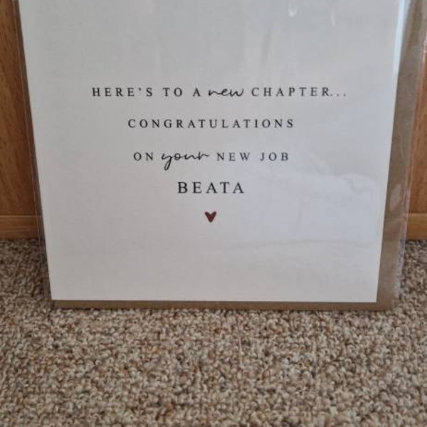 Personalised Congratulations on Your New Job Card | New Chapter Card ...