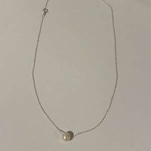 THE PEARL NECKLACE❤︎洋書 Pearl Choker, Single Pearl Necklace, 925 Sterling Silver