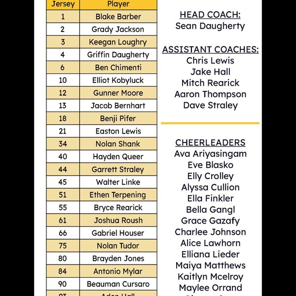 Cheerleader Shirt Back Custom PNG, Custom Cheerleading Roster Design ...