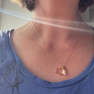 Customer photo from manutherier1, Raw Gemstone Zodiac Constellation Necklace, Custom Birthstone
