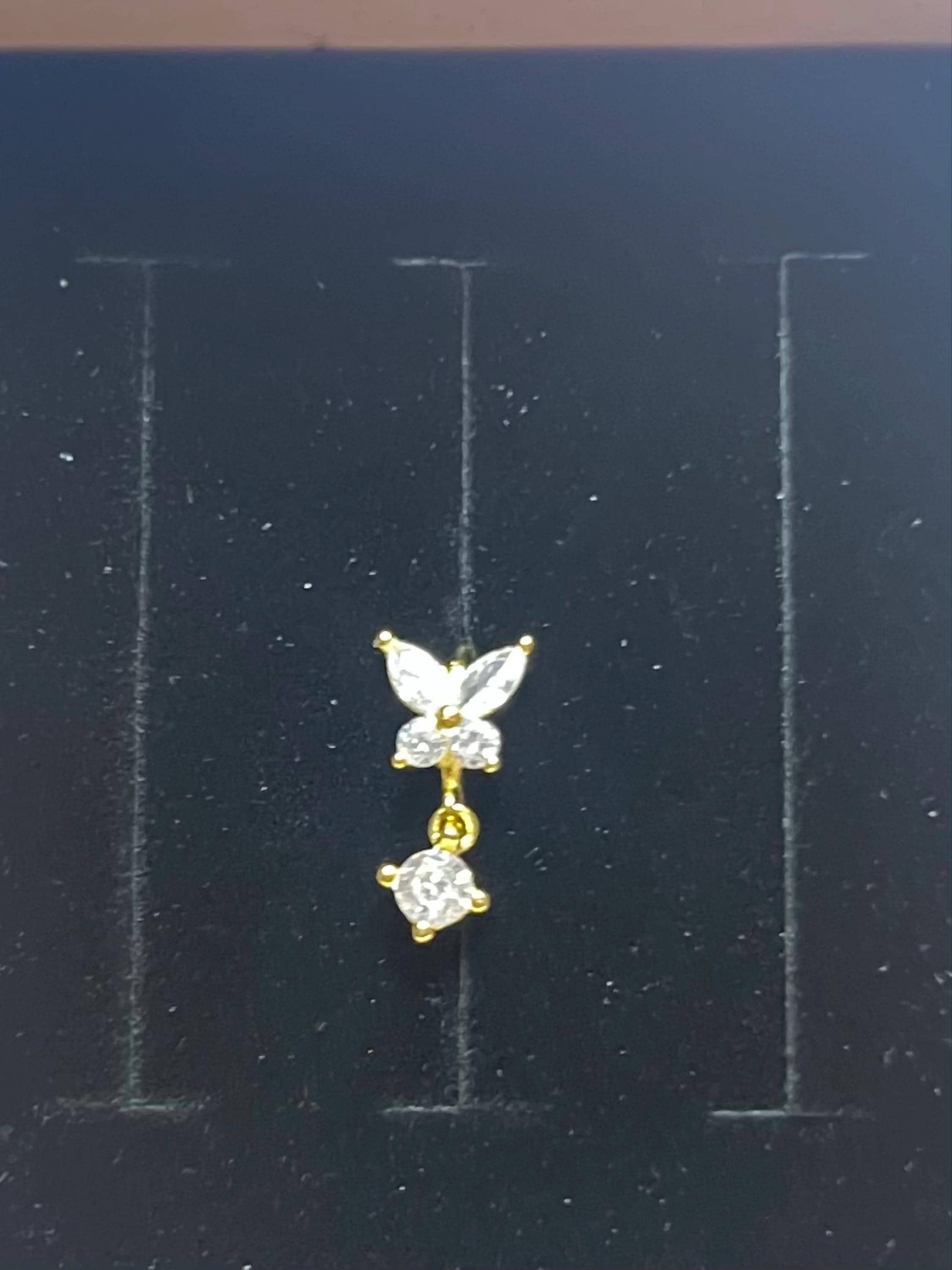 Butterfly hoop earrings - Cartilage hoop earrings - Cz dangle charm hoops - Cz earrings - Minimalist earrings - Tiny Hoop Earrings -