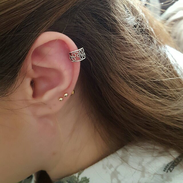 Filigree • PIERCED Ear Cuff • Helix Piercing • Cartilage Earring 