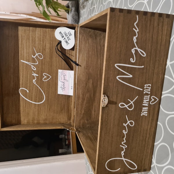Personalised RUSTIC Wedding Card Box: Wooden Keepsake Memory Box - Etsy UK