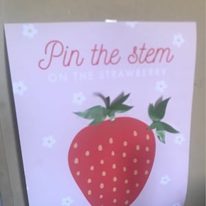 Pin The Tail Game,Print Strawberry Berry First 1st Birthday Party  Game,Berry Sweet Strawberry Party Decor Sign, Retro - AliExpress
