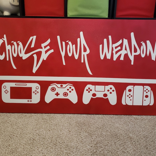 Choose Your Weapon Video Game Wall Decal Sticker for Game Room or Man ...