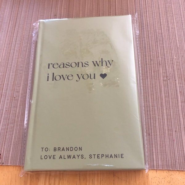 Notebook Reason Why Reasons Why I Love You 3 Lined Notebook - Custom Anniversary Gifts ...