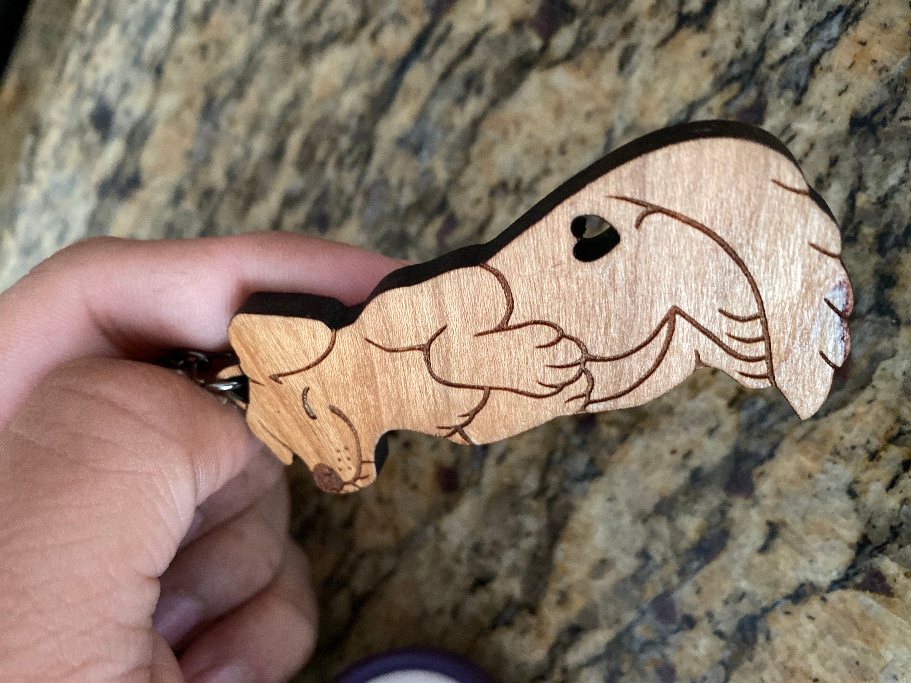 Dog and Cat Couple Keychains - Friendship or Relationship matching wooden keychain set