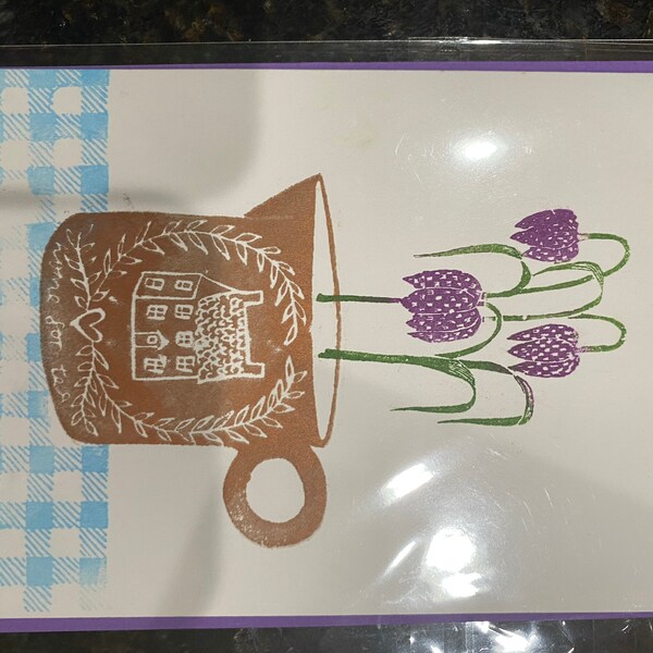 Flowers and Jug Rubber Stamps, Flower Rubber Stamp, Jug Stamp, Craft ...