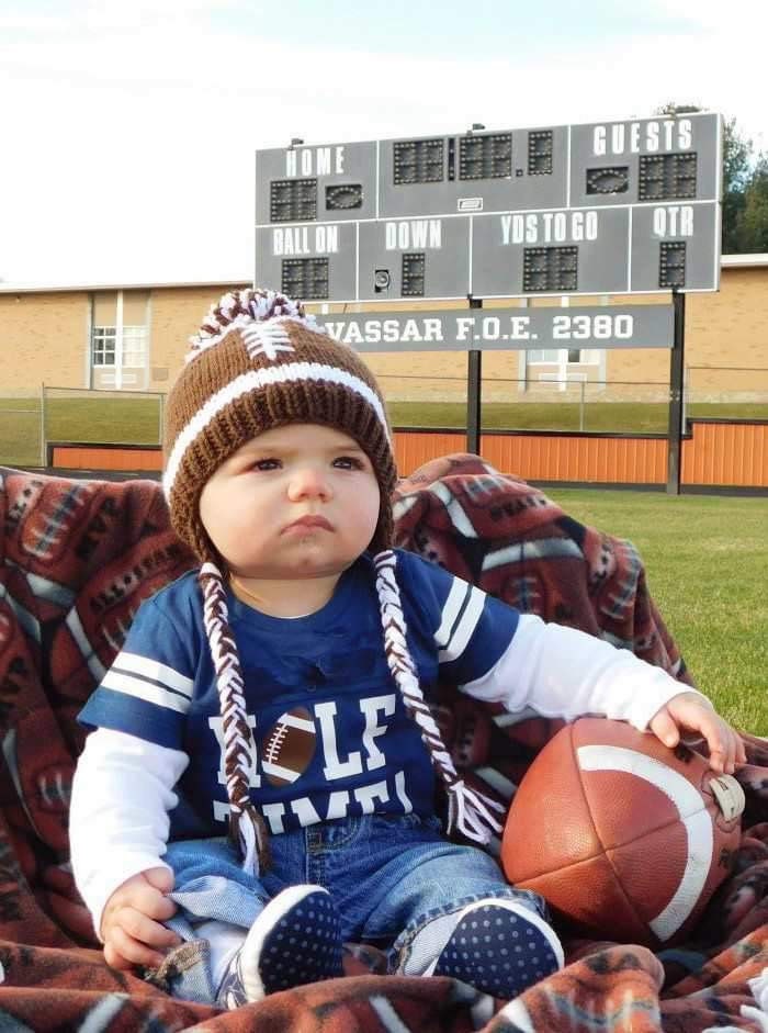 Football Hat, Baby Football Knit Hat, Toddler Football Hat, Toddler Football Knitted Hat, Baby Boy Hat, Baby Football Hat, Football Hat