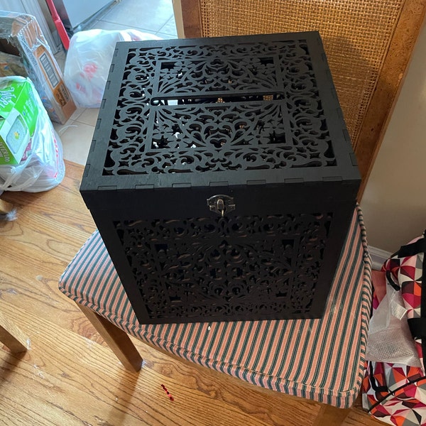 Gold Wedding Card Box With Lock Wedding Card Holder Wedding Post Box