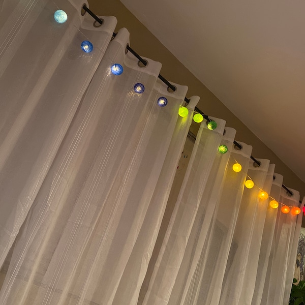 Spectrum String Lights Rainbow Spectrum String Lights Cotton Balls Fairy Lights Bedroom Home ...