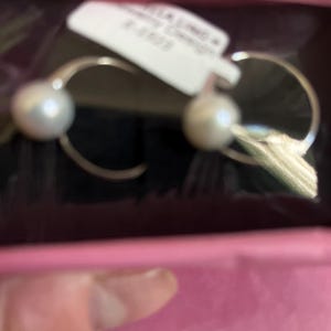 15-25mm Natural White Freshwater Baroque Pearl Dangle Earrings - Gold Stud, Screw Back 7 thumbnail image