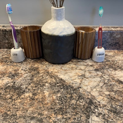 Personalized Toothbrush Holders Handmade Ceramic Toothbrush Holder ...