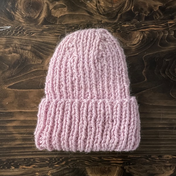 KNITTING PATTERN: Wildwood Beanie, Easy Ribbed Knit Hat Pattern, Easy ...