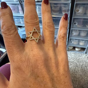 Bague Étoile De David Judaica - Toutes Tailles, Acier Inoxydable Argenté, Neuf Avec étiquettes !