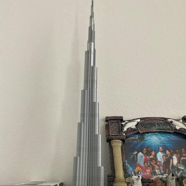 Modello Burj Khalifa In Lega - Decorazione Desktop Stile Europeo | Mini Torre Di Dubai - Foto 4