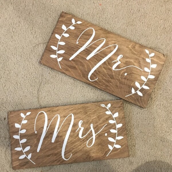 Mr and Mrs Signs, Mr and Mrs Chair Signs, Mr and Mrs, Mr Mrs Table Sign ...