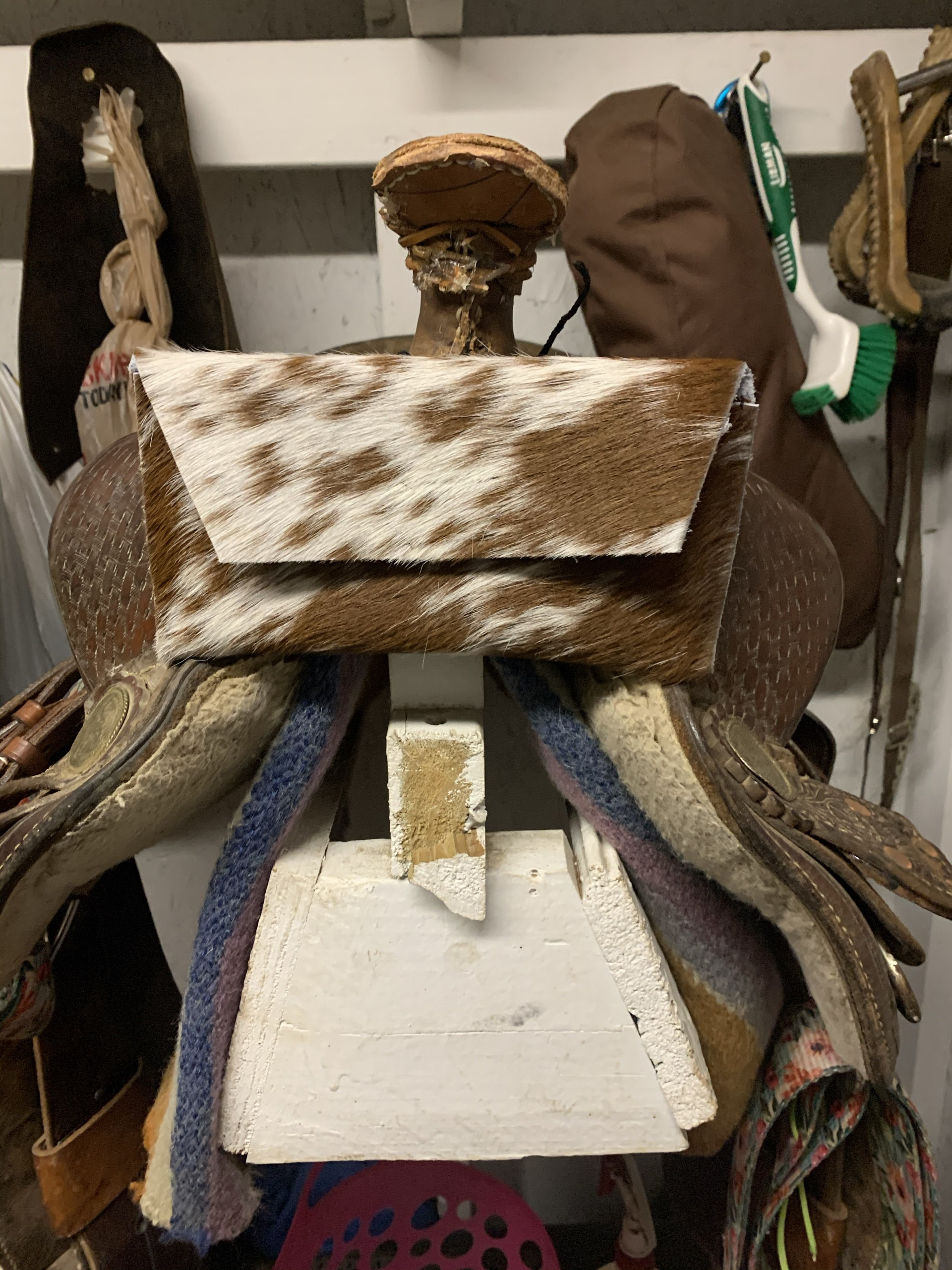 Leather Saddle phone holder Saddle sack Pommel bag phone pouch Western phone case