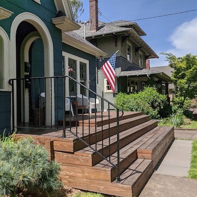 Railing for Steps, With 2 Step and a 2 Ft to 4 Ft. Landing Custom Made ...