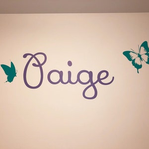 Personalized Name Butterfly Wall Decal - Custom Name Butterfly Wall ...
