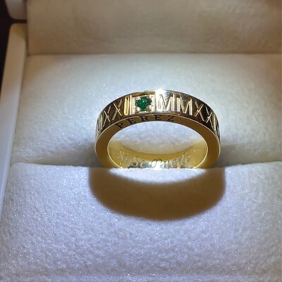 Roman Numeral Band , High School Class Ring , College Jewelry ...