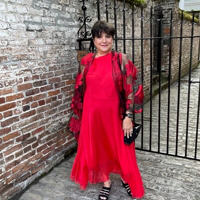 Maya Antonia Custom Red Tie-on Waist Chiffon Maxi/long Dress - Etsy