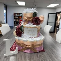 Dusty Rose Gold Diaper Cake – Silk Flowers Baby Shower Gift - Etsy
