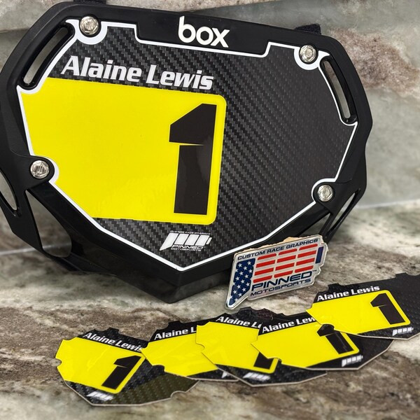 Custom Graphics Number Plate Custom BMX Number Plate Decals: Personalized Graphics, Durable Laminate ...